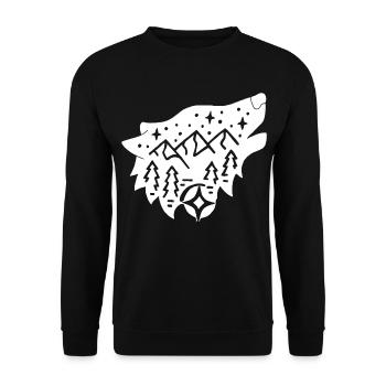 nature totem white wolf - Unisex Sweatshirt - black - Front - Alina (178cm) & Michal (187cm)