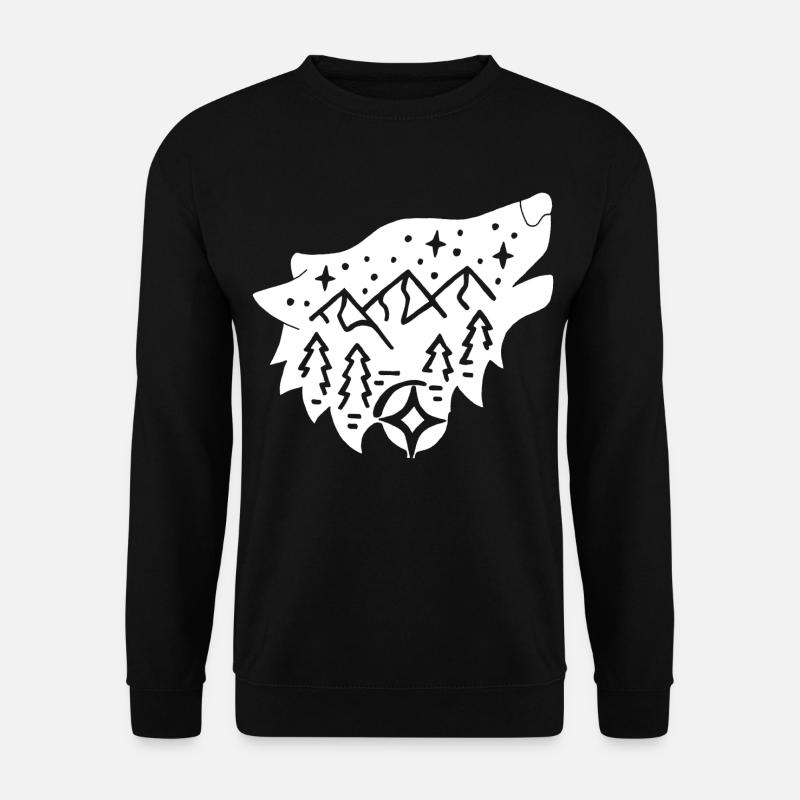 nature totem white wolf - Unisex Sweatshirt - black