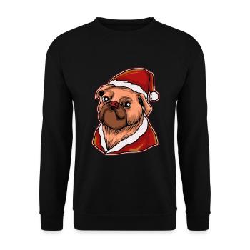 Christmas Ugly Christmas Gift Xmas Pug Pug - Unisex Sweatshirt - black - Front - Alina (178cm) & Michal (187cm)