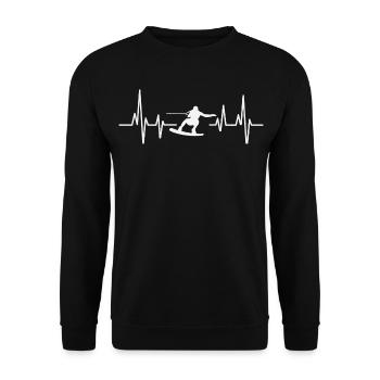 Wakeskaten Wakeskating Wakeskater Wakeboard - Unisex Sweatshirt - black - Front - Alina (178cm) & Michal (187cm)
