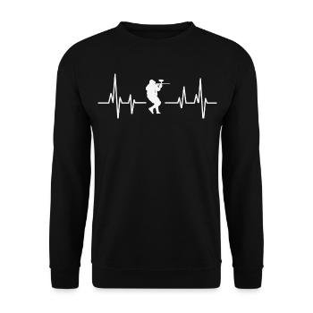 Paintball heartbeat - Unisex Sweatshirt - black - Front - Alina (178cm) & Michal (187cm)