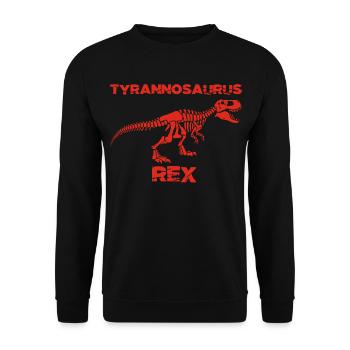 Rotes Tyrannosaurus-Skelett - Unisex Pullover - Schwarz - Vorne - Alina (178cm) & Michal (187cm)