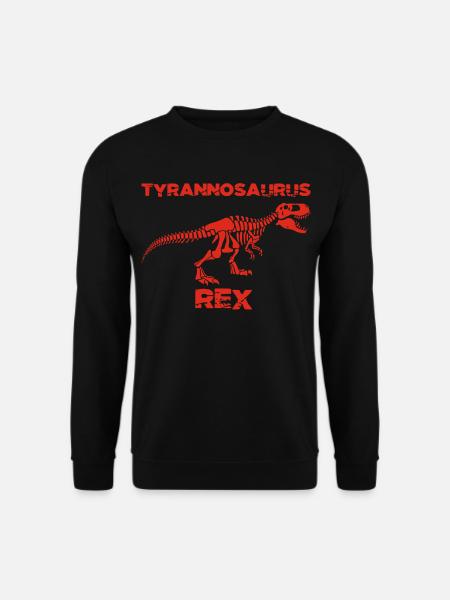 Rotes Tyrannosaurus-Skelett - Unisex Pullover - Schwarz