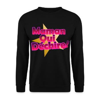Maman Qui Déchire - Sweat-shirt Unisexe - noir - Devant - Alina (178cm) & Michal (187cm)