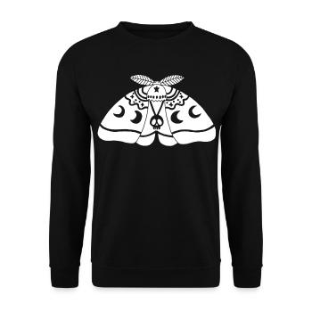 White moth - Unisex Sweatshirt - black - Front - Alina (178cm) & Michal (187cm)