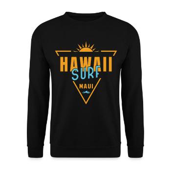 Hawaii Surf Maui Retro Triangle - Unisex Sweatshirt - black - Front - Alina (178cm) & Michal (187cm)