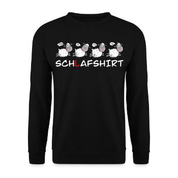 Schlafshirt Schafe Schäfchen Zählen - Unisex Pullover - Schwarz - Vorne - Alina (178cm) & Michal (187cm)