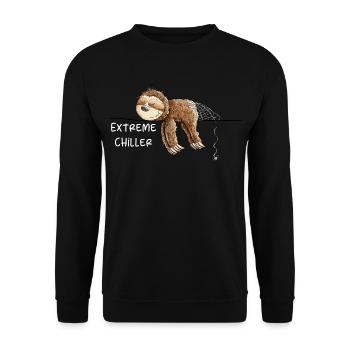 Extreme Chiller Faultier I Chillen - Unisex Pullover - Schwarz - Vorne - Alina (178cm) & Michal (187cm)
