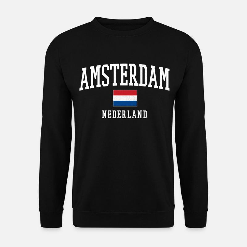 Amsterdam NL Flag Design - Unisex Pullover - Schwarz