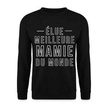 Elu meilleur Mamie du Monde - Sweat-shirt Unisexe - noir - Devant - Alina (178cm) & Michal (187cm)