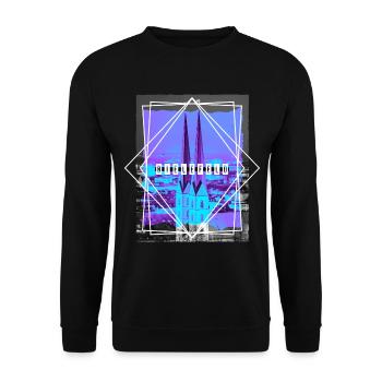 Bielefeld Deutschland Stadt Skyline Heimat Liebe - Unisex Pullover - Schwarz - Vorne - Alina (178cm) & Michal (187cm)