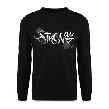 Stark Strong Graffiti gym Training. - Unisex Pullover - Schwarz - Vorne - Alina (178cm) & Michal (187cm)