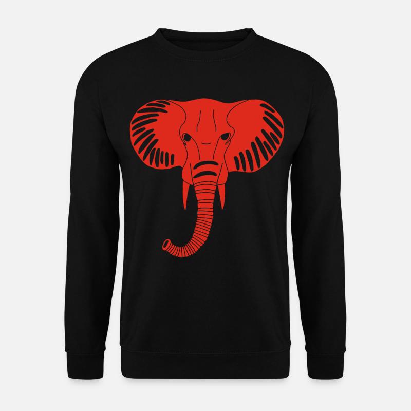 Red elephant head - Unisex Sweatshirt - black
