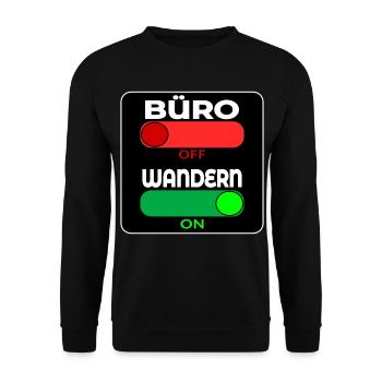 BÜRO WANDERN WANDERSRPÜCHE - Unisex Pullover - Schwarz - Vorne - Alina (178cm) & Michal (187cm)