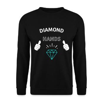 Diamond Hands Krypto - Unisex Pullover - Schwarz - Vorne - Alina (178cm) & Michal (187cm)