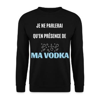 je ne parlerai qu'en présence de ma vodka - Sweat-shirt Unisexe - noir - Devant - Alina (178cm) & Michal (187cm)