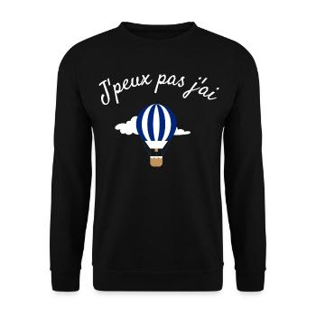 Je peux pas jai Montgolfière - Sweat-shirt Unisexe - noir - Devant - Alina (178cm) & Michal (187cm)
