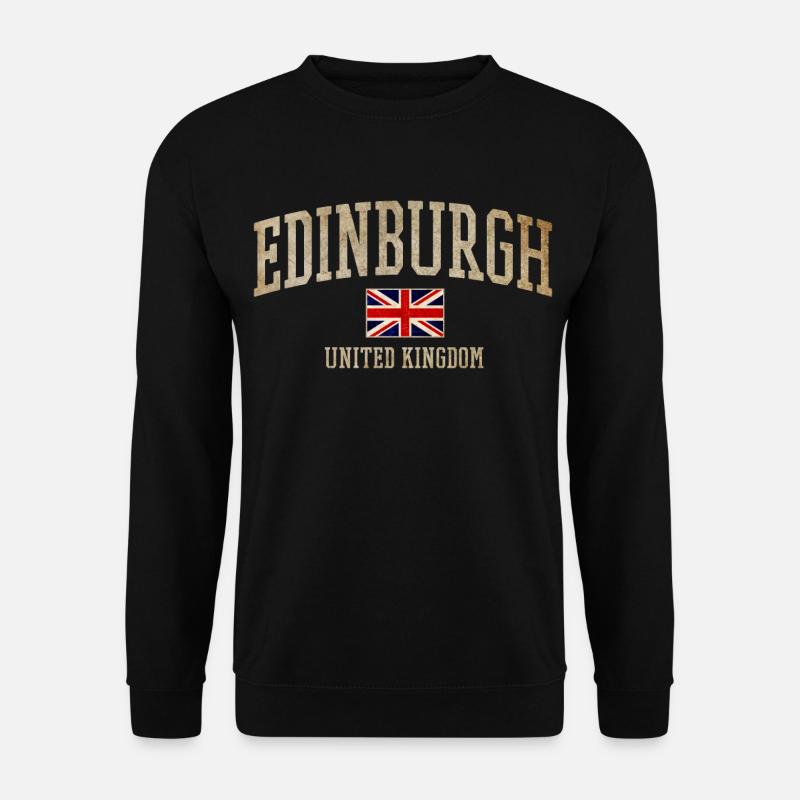 Edinburgh Vintage Union Flag - Unisex Pullover - Schwarz