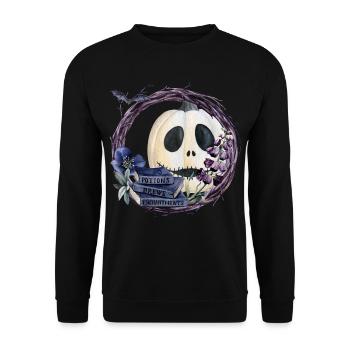 Halloween Pumpkin - Unisex Sweatshirt - black - Front - Alina (178cm) & Michal (187cm)