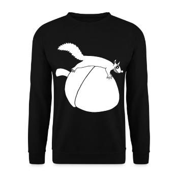 Das Eichhörnchen gegen die Eichel (weiß) - Unisex Pullover - Schwarz - Vorne - Alina (178cm) & Michal (187cm)