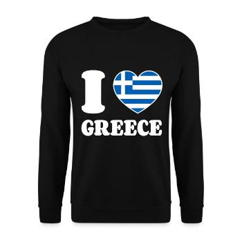 J’aime la Grèce Grèce Drapeau grec Cœur - Sweat-shirt Unisexe - noir - Devant - Alina (178cm) & Michal (187cm)