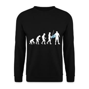 Greek Evolution Superhero Greek Flag - Unisex Sweatshirt - black - Front - Alina (178cm) & Michal (187cm)