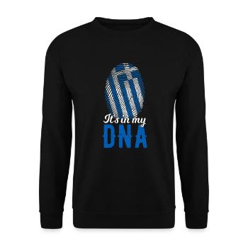 Griechenland DNA Griechische Flagge Fingerabdruck - Unisex Pullover - Schwarz - Vorne - Alina (178cm) & Michal (187cm)
