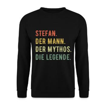 Stefan Vorname Der Mann Der Mythos Die Legende - Unisex Pullover - Schwarz - Vorne - Alina (178cm) & Michal (187cm)