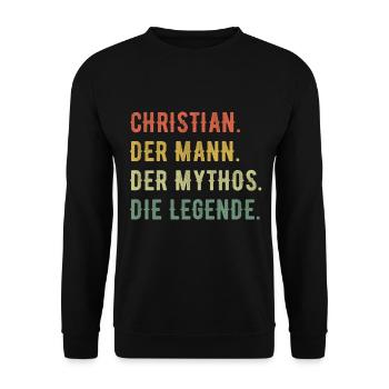 Christian Vorname Der Mann Der Mythos Die Legende - Unisex Pullover - Schwarz - Vorne - Alina (178cm) & Michal (187cm)