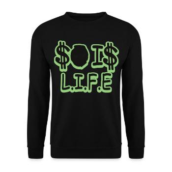 So ist das Leben - Unisex Pullover - Schwarz - Vorne - Alina (178cm) & Michal (187cm)