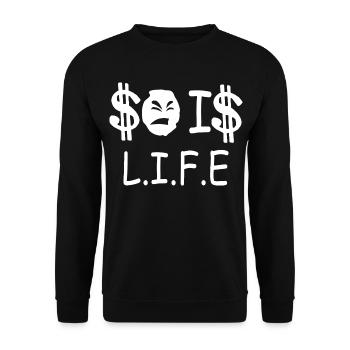 So ist das Leben - Unisex Pullover - Schwarz - Vorne - Alina (178cm) & Michal (187cm)