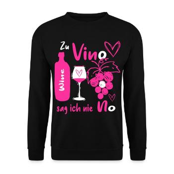 Wein Liebhaber - Unisex Pullover - Schwarz - Vorne - Alina (178cm) & Michal (187cm)