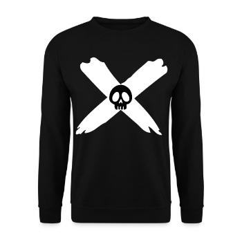 Skull and white cross - Unisex Sweatshirt - black - Front - Alina (178cm) & Michal (187cm)