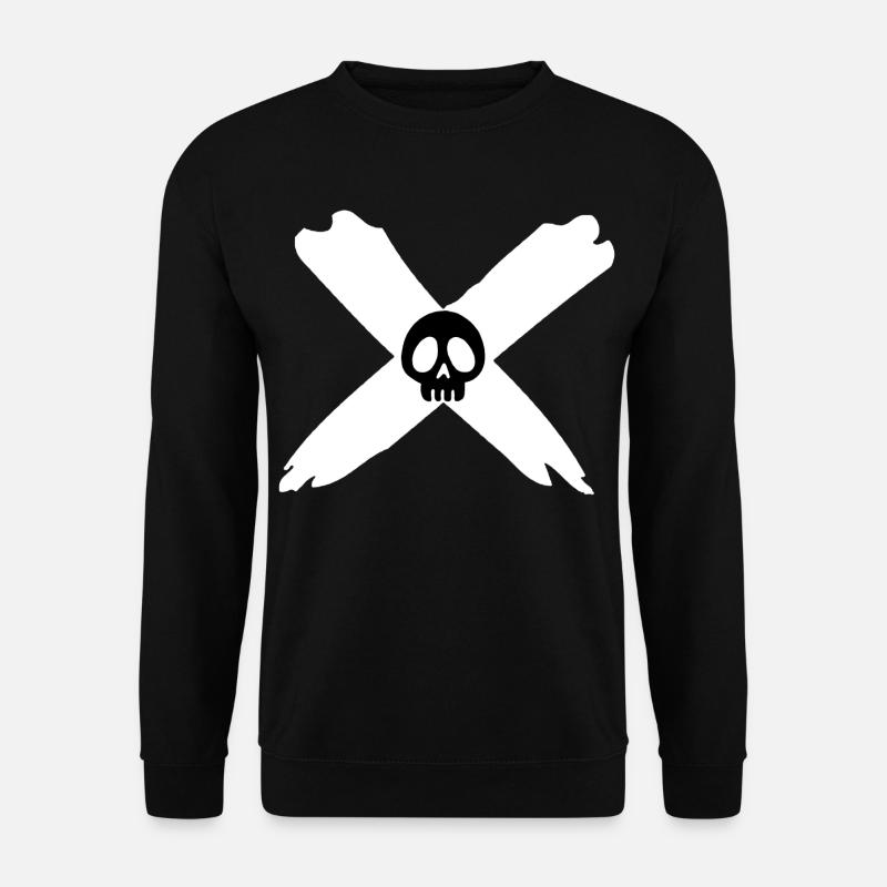 Skull and white cross - Unisex Sweatshirt - black