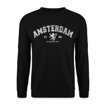 Amsterdam Netherlands - Unisex Pullover - Schwarz - Vorne - Alina (178cm) & Michal (187cm)
