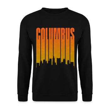 Columbus Sonnenuntergang Skyline - Unisex Pullover - Schwarz - Vorne - Alina (178cm) & Michal (187cm)