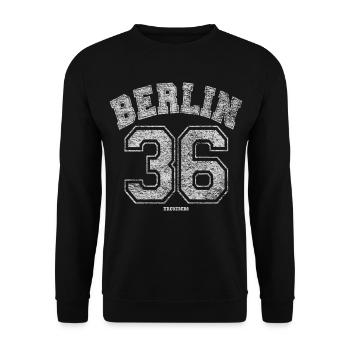 Berlin 36 Kreuzberg - Unisex Sweatshirt - black - Front - Alina (178cm) & Michal (187cm)