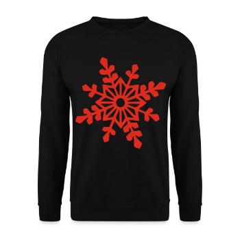 Red snowflake - Unisex Sweatshirt - black - Front - Alina (178cm) & Michal (187cm)