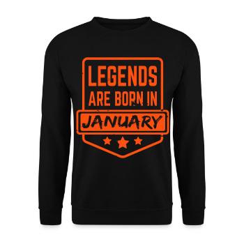 Legends are born in January - Unisex Pullover - Schwarz - Vorne - Alina (178cm) & Michal (187cm)