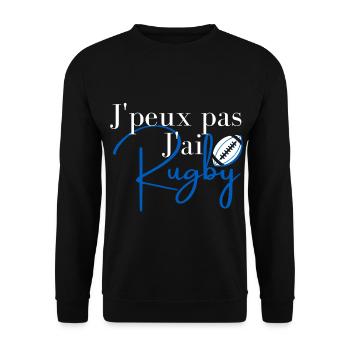 J peux pas j ai rugby - Sweat-shirt Unisexe - noir - Devant - Alina (178cm) & Michal (187cm)