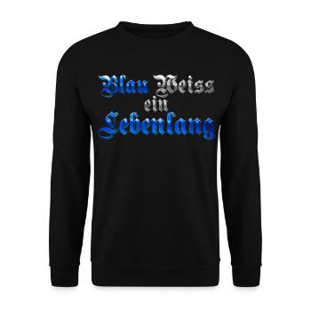 Blau Weiss ein Lebenlang - Unisex Pullover - Schwarz - Vorne - Alina (178cm) & Michal (187cm)