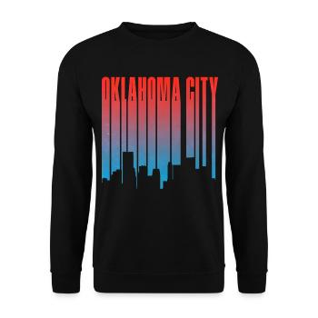 Oklahoma City Skyline Gradient - Unisex Sweatshirt - black - Front - Alina (178cm) & Michal (187cm)