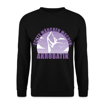 Echte Mädchen machen Akrobatik! Geschenk - Unisex Pullover - Schwarz - Vorne - Alina (178cm) & Michal (187cm)
