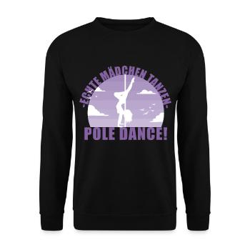 Echte Mädchentanzen Pole Dance! Geschenk - Unisex Pullover - Schwarz - Vorne - Alina (178cm) & Michal (187cm)