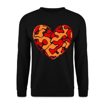 Orange Heart Heart Gift Mother's Day Mother - Unisex Sweatshirt - black - Front - Alina (178cm) & Michal (187cm)