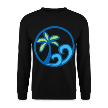 Vagues et palmier - Sweat-shirt Unisexe - noir - Devant - Alina (178cm) & Michal (187cm)