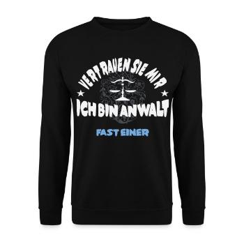 Fast ein Anwalt - Unisex Pullover - Schwarz - Vorne - Alina (178cm) & Michal (187cm)