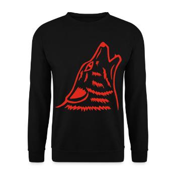 The Howl of the Red Wolf - Unisex Sweatshirt - black - Front - Alina (178cm) & Michal (187cm)