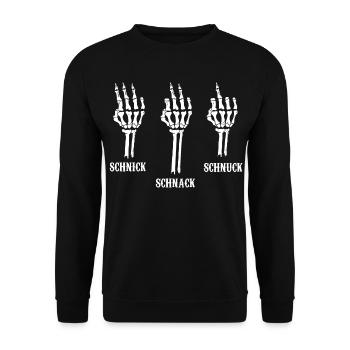 Schnick, Schnack, Schnuck - Unisex Pullover - Schwarz - Vorne - Alina (178cm) & Michal (187cm)