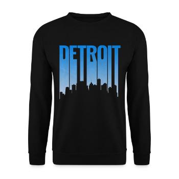 Lettres Detroit Skyline Design Bleu - Sweat-shirt Unisexe - noir - Devant - Alina (178cm) & Michal (187cm)